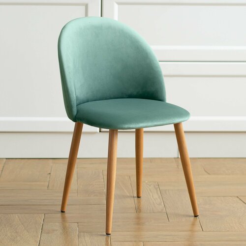 Стул Гринвич мятный велюр кухонный мягкий со спинкой для дома, для кухни, для гостиной, для спальни, DOBROV, Россия