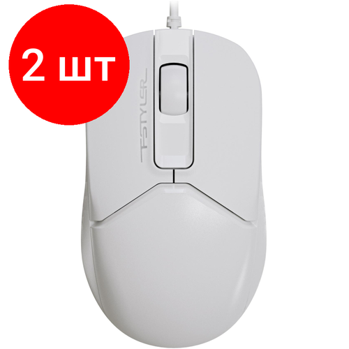 Комплект 2 штук Мышь компьютерная A4Tech Fstyler FM12S WHITE оптическая 1200dpi3but 293300₽
