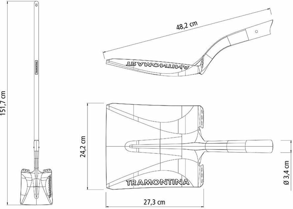 Лопата совковая Tramontina 77417524 для сада и огорода с черенком, 120 см