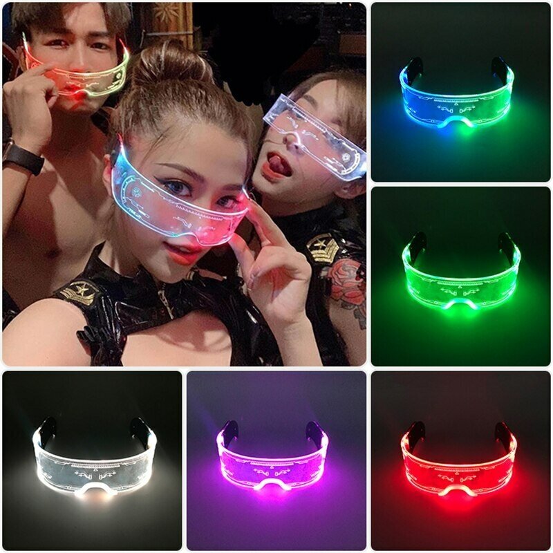Очки Очки светодиодные для селфи вариант С / Неоновые светящиеся с led подсветкой для стрима вечеринок, тик тока