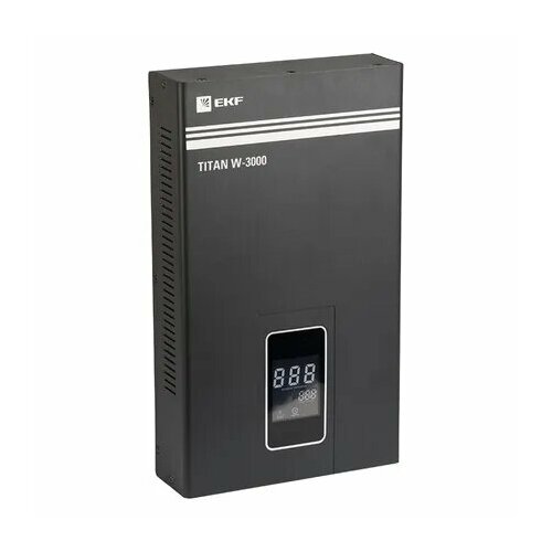 Стабилизатор напряжения EKF Titan W3000 настенный 3000Вт релейный черный 6727₽