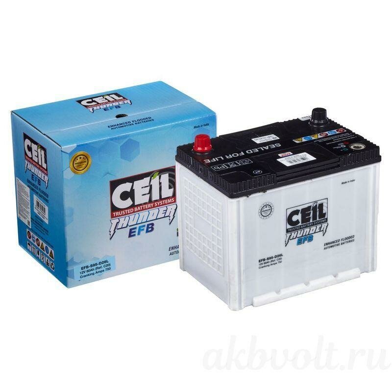 EFB S95 (80R) 750А Обратная полярность 80 Ач (260x173x225) CEIL - фото №1