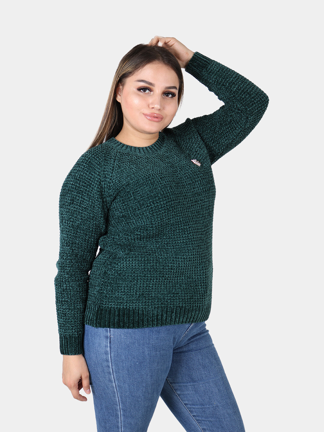 Джемпер , размер One Size, темно-зеленый — фото 1