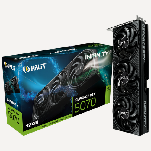 Изображение товара Видеокарта Palit GeForce RTX 5070 INFINITY 3 12 Гб, 2325 МГц, черный