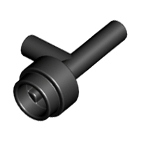 Minifigure, Utensil Space Gun / Torch without Grooves, 86208 Black U