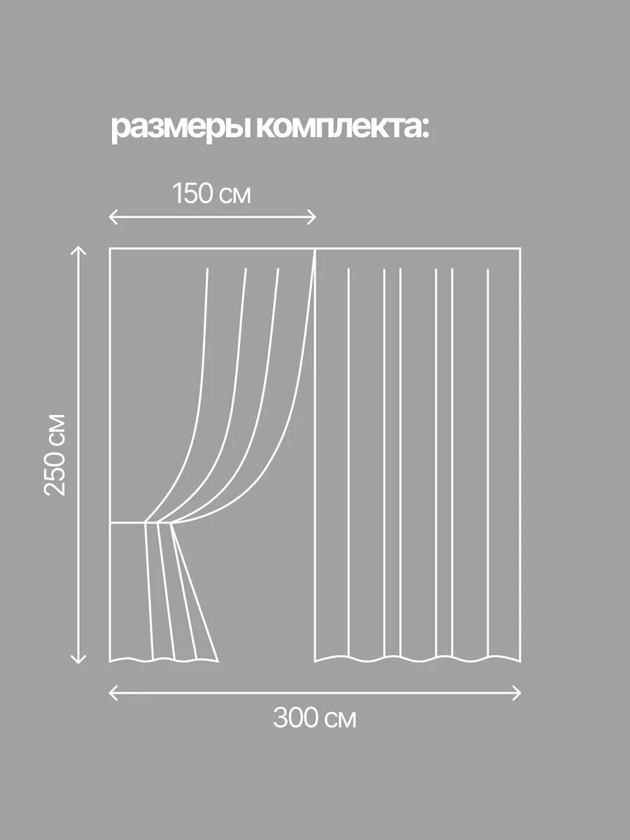 Шторы блэкаут, цвет "Серый", плотные 2 шт, 150х250, светонепроницаемые для спальни и гостиной — фото 1