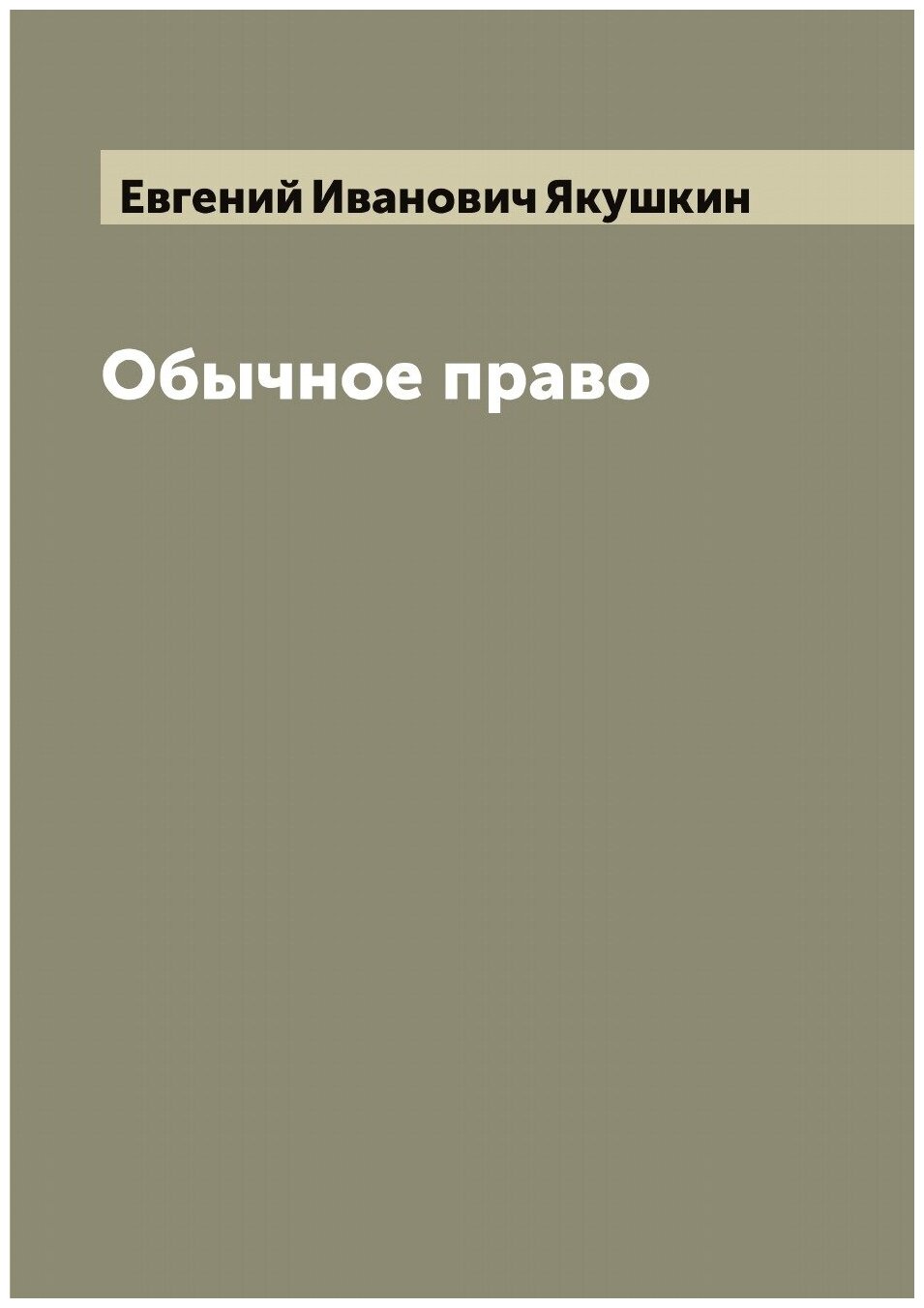 Книга Обычное право (Якушкин, Евгений Иванович) - фото №1