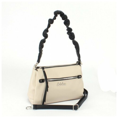 фото Сумка женская искусственная кожа adel-201/1в/мм, 3отд, плечевой ремень, беж/черн 236760 аделия