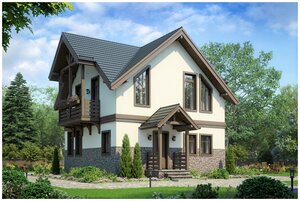 Проект <b>газобетонного</b> дома Catalog-Plans-58-59 (84,98кв. м, 8x8м, газобетон 400) Мы рады представить 