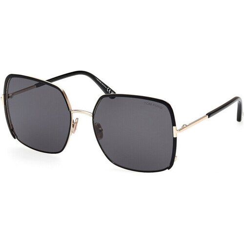 Солнцезащитные очки Tom Ford, квадратные, оправа: пластик, для женщин, черный