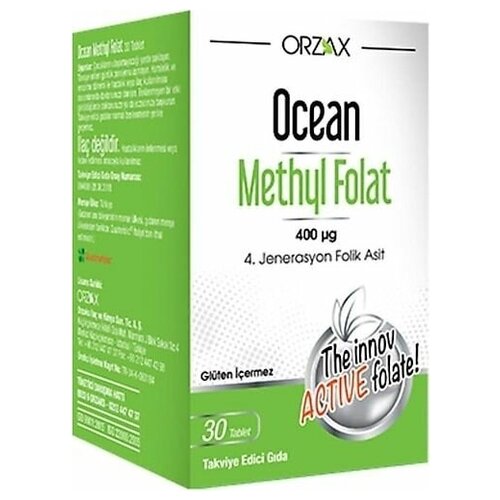 Orzax Ocean Methyl Folat 30 tablets /Фолиевая кислота Океан Метил Фолат 30 Таблеток