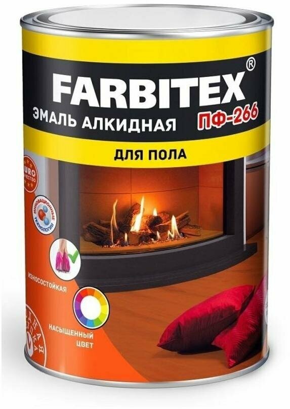 Эмаль ПФ-266 Farbitex фарбен золотистая08кг