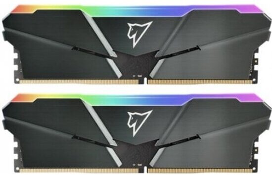 Оперативная память DDR4 Netac Shadow RGB 16GB (2x8GB) 3200MHz CL16 1.35V / NTSRD4P32DP-16E / Gray / with radiator