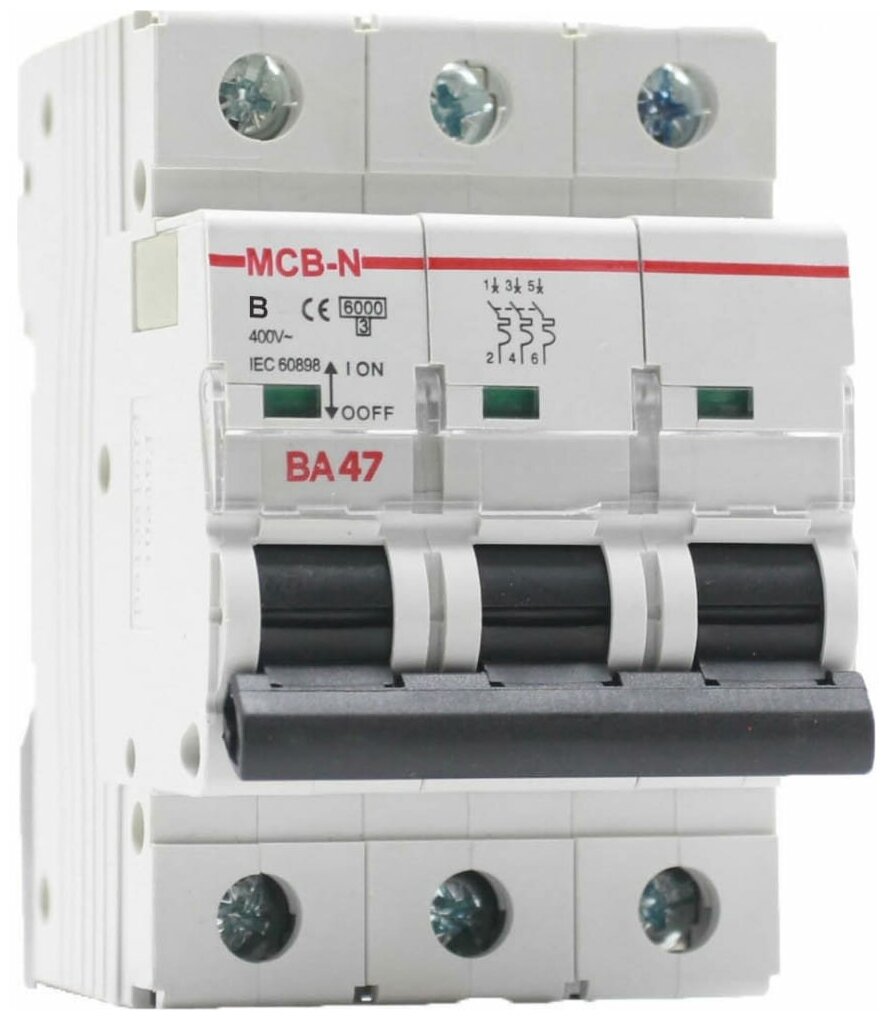 Выключатель автоматический AKEL ВА47-MCB-N-3P-B10-AC, 1 шт. - фотография № 4