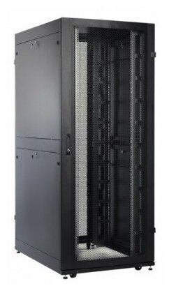 Шкаф серверный ЦМО! ПРОФ напольный 42U (800x1200) дверь перфорированная 2 шт, цвет черный, в сборе (ШТК-СП-42.8.12-44АА-9005)
