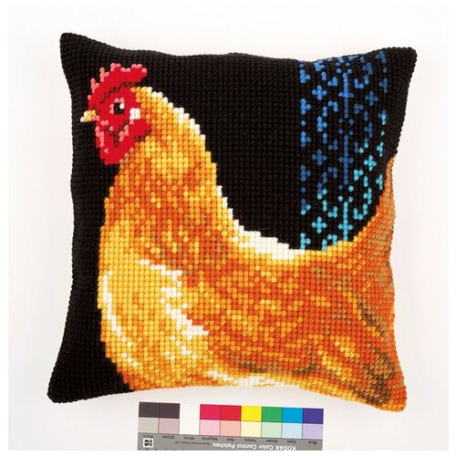 фото Набор для вышивания подушки курица vervaco pn-0156254