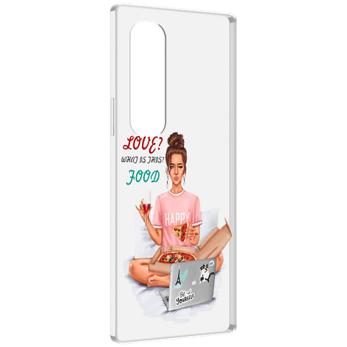 Чехол MyPads девушка-с-ноутбуком женский для Samsung Galaxy Z Fold 4 (SM-F936) задняя-панель-накладка-бампер чехол mypads девушка с маской для сна женский для samsung galaxy z fold 4 sm f936 задняя панель накладка бампер