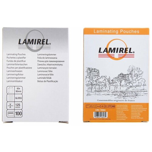 Пленка для ламинирования 100шт Lamirel 65x95мм 125мкм