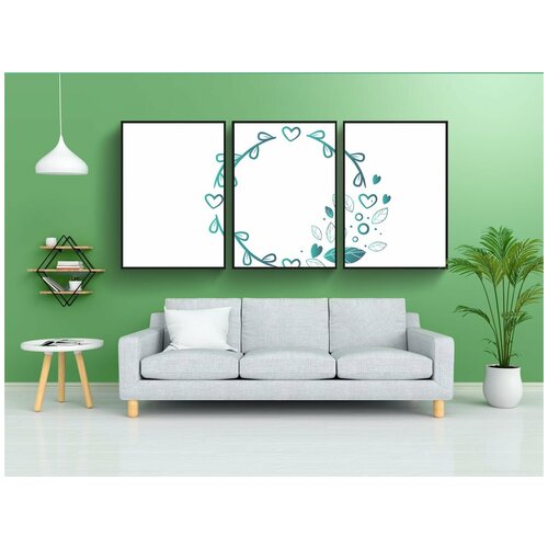 фото Набор модулных постеров для интерьера "цветок, филиал, венчик" 60x90 см. в тубусе, без рамки lotsprints