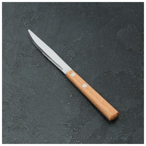 Нож столовый из нержавеющей стали, приборы для сервировки стола, деревянная ручка 