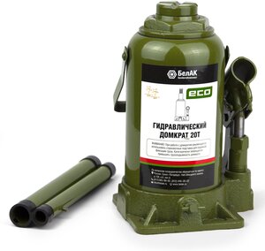 Домкрат бутылочный гидравлический БелАК ЭКО БАК.70021 темно-зеленый 20 т