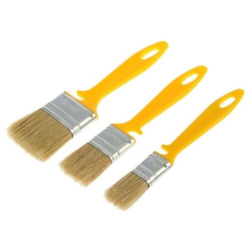 Набор кистей акор натуральная щетина пластиковая рукоятка 25 35 50 мм 3 шт 396₽