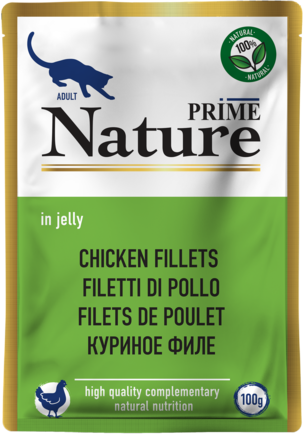 PRIME NATURE Пауч для кошек Куриное филе в желе 100 гр 137.6.5512