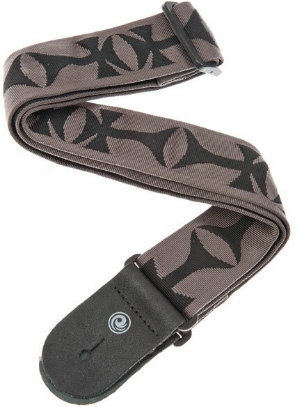 PLANET WAVES 50F03 WOVEN STRAP CROSS тканый гитарный ремень, рисунок чёрные кресты на сером фоне