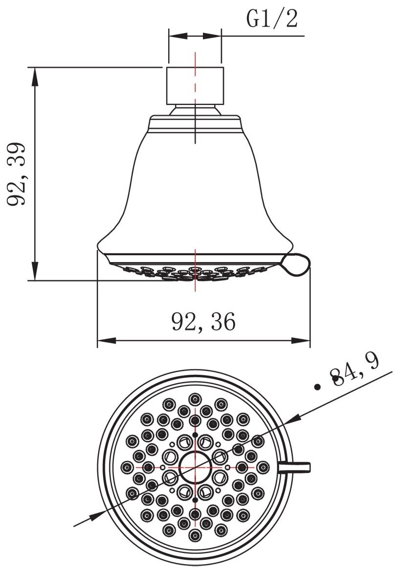 Лейка верхнего душа Lemark LM8043C, хром хром