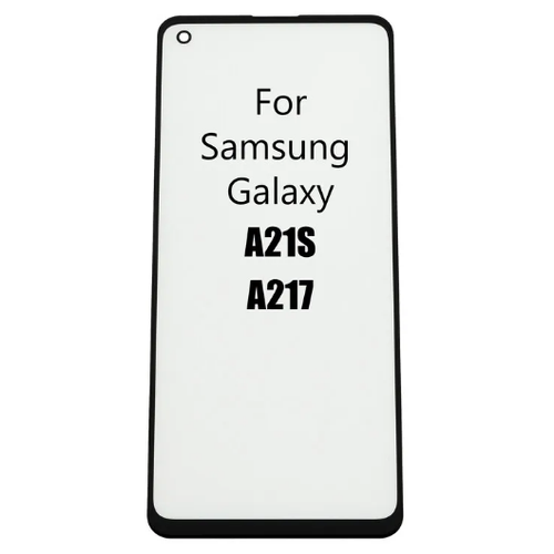 Стекло модуля для Samsung A217 Galaxy A21s, черный, AA