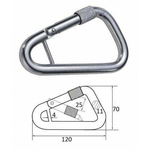 фото Гак-карабин треугольный с перемычкой 4 мм aisi 316 cim