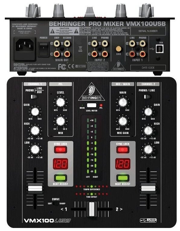 DJ микшерный пульт BEHRINGER VMX100USB