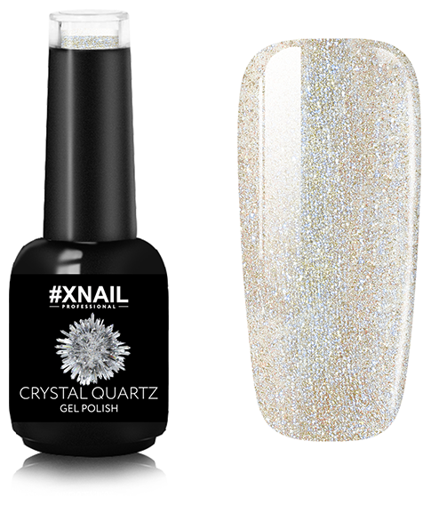 Гель лак XNAIL PROFESSIONAL Crystal Quartz камуфлирующий, для ногтей, с глиттером, с шиммером, 10 мл, № 6