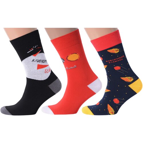 фото Комплект из 3 пар мужских носков moscowsocksclub микс 9, размер 27 (41-43)