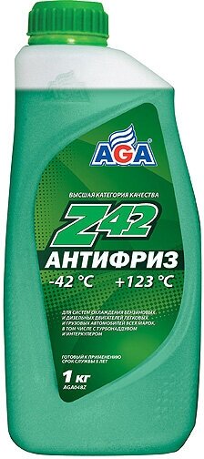 Антифриз, AGA, AGA048Z, зеленый (-40/+120), готовый, 1 л.