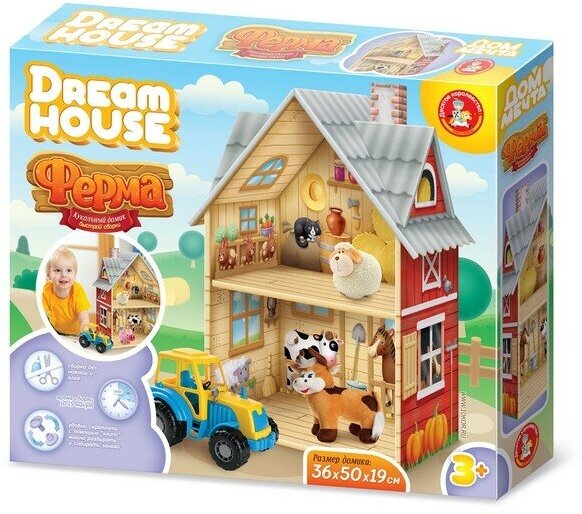 Кукольный домик быстрой сборки DREAM HOUSE "Ферма" десятое королевство 04713/ДК