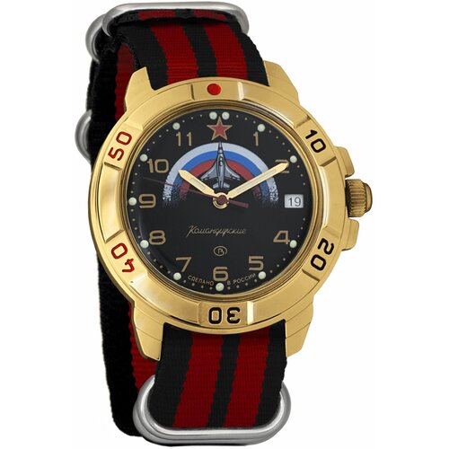 Наручные часы Восток Командирские, красный наручные часы восток командирские российские механические командирские 439608 черный