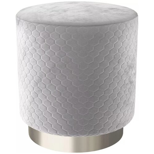 Пуф малый Hollywood Silver со стежкой. Цвет Серый. Мягкий пуфик. Пуф в прихожую, для спальни, для гостиной, для детской.