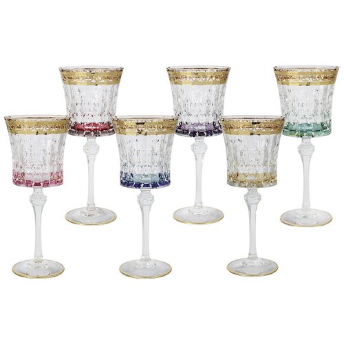фото Набор из 6-ти бокалов для вина цветная флоренция same decorazione объем: 270 мл