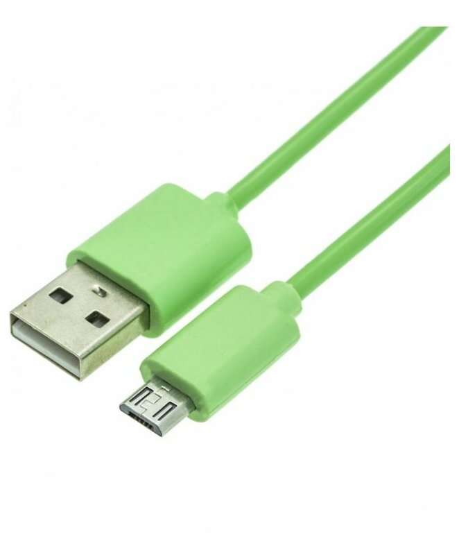 Дата-кабель USB-MicroUSB, 1 м, зеленый