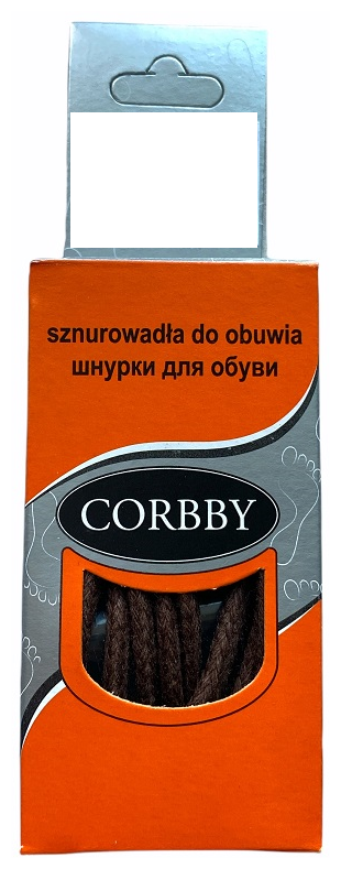 Corbby шнурки, толстые, коричневые 60см. Хлопок с пропиткой.