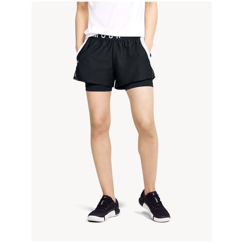 фото Женские шорты теннисные under armour play up 2in1 shorts - black/white (s)