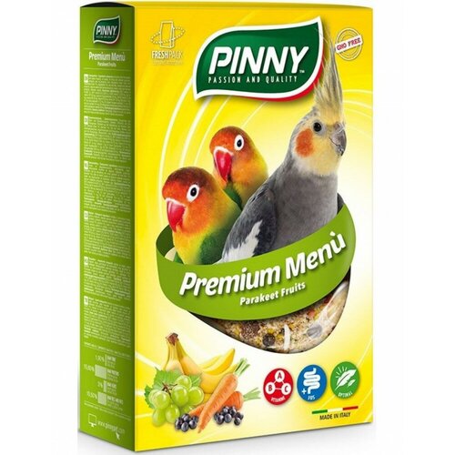 PINNY PM мягкий витаминный корм для средних попугаев С фруктами, 800 ГР