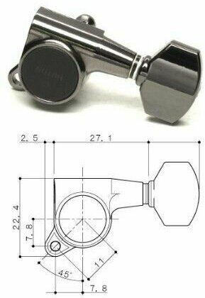 Gotoh SG381-HAPM-07-CK-(L3+R3) колки локовые, автозажим, регулируемые, 3+3, черный хром schaller