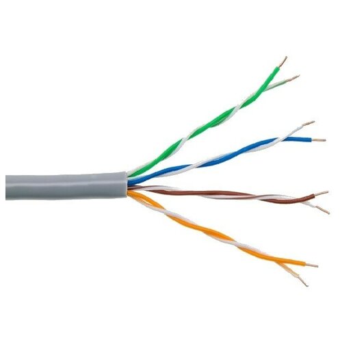 Bion Cable Кабель витая пара Bion BCL-U5440-101 U UTP, кат.5e, 4x2x0,40мм AWG 26, CCA, одножильный, PVC, для внутренней прокладки, 305м, серый кабель utp bion bcl u5440 101