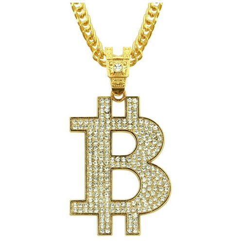 Мужское ожерелье с символом bitcoin BTC
