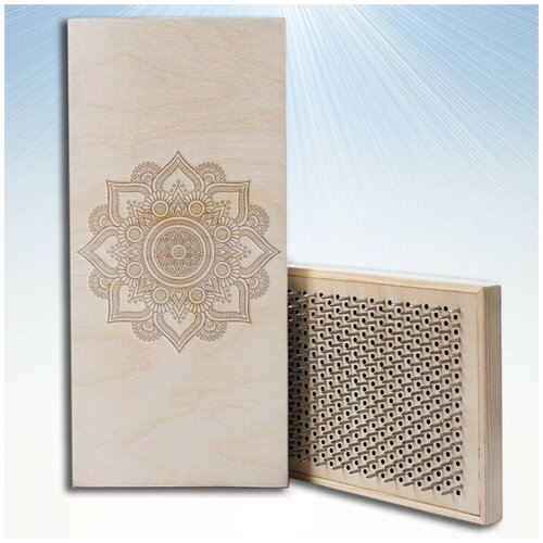 фото Доска садху с динамическими гвоздями, мандала - 1600 светлая goodwood