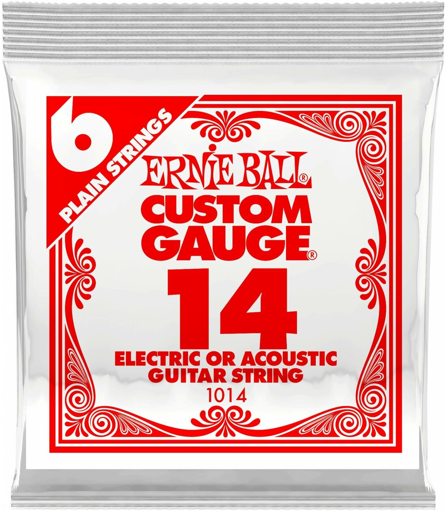 ERNIE BALL 1014 Plain Steel .014 - Струна одиночная для акустической и электрогитары