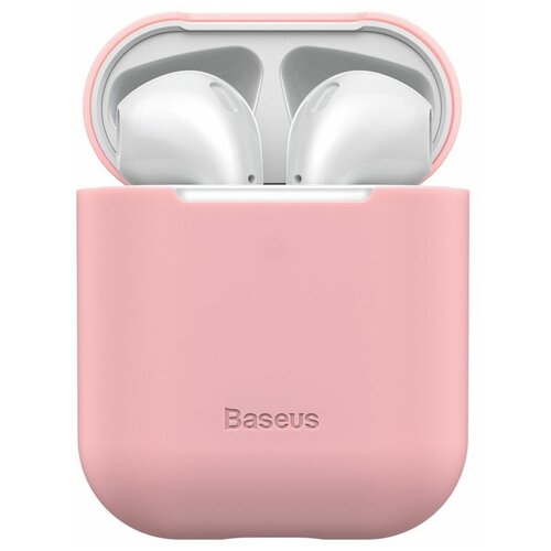 Baseus Ultrathin Series Silica Gel Protector for Airpods 1/2 Розовый baseus luxury silicone case for airpods pro wireless protective cover for apple air pods airpod pro lanyard custodia coque funda