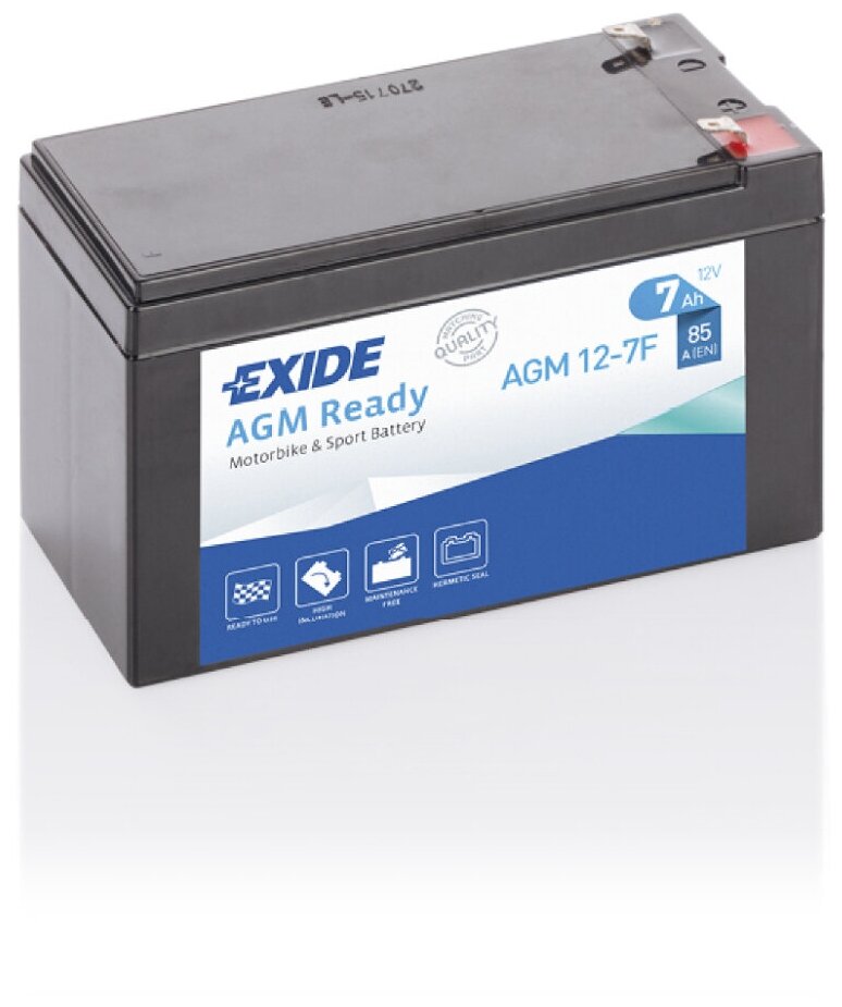 EXIDE AGM12 7F аккумуляторная батарея евро 7Ah 85A 150 65 100 moto EXIDE AGM127F